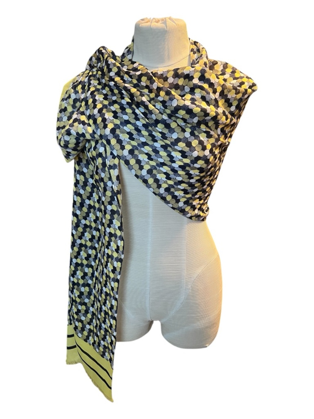 Talbots Lightweight Yellow and Black Geometric Women's Scarf